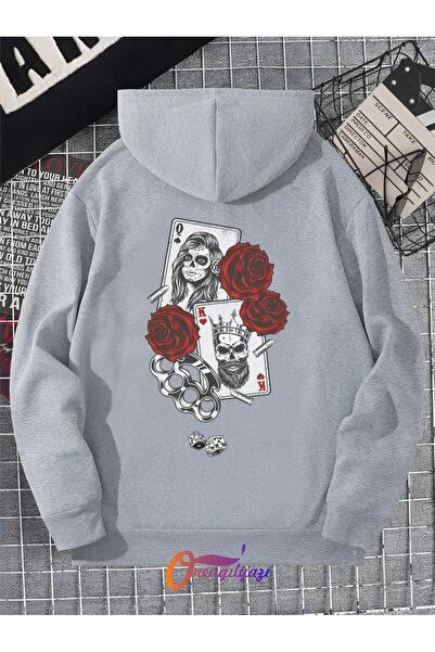 oneagılyazı İskambil B Štampano Unisex O Oversize kroj Dukserica sa kapuljačom