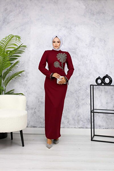 marwella Papatya Tesettür Abiye - Bordo