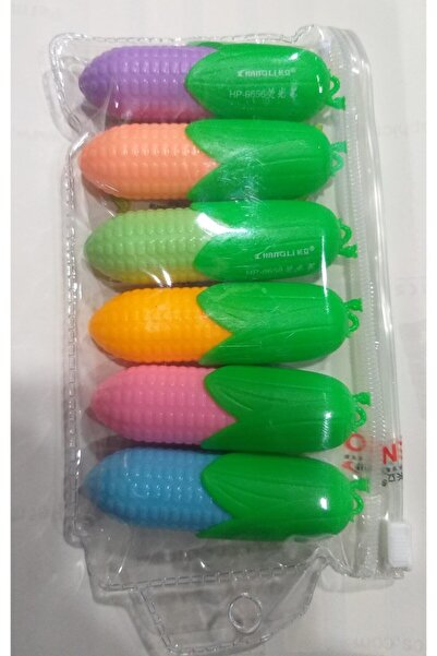 İthal Mini Fosforlu Kalem 6 Renk Mısır Şekilli