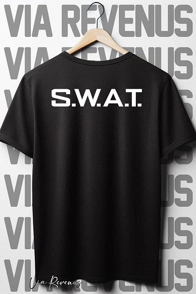 Vordevia S.W.A.T. Tricou negru oversize - imprimat pe spate