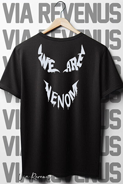 Vordevia Sırt Baskılı Siyah Oversize T-shirt