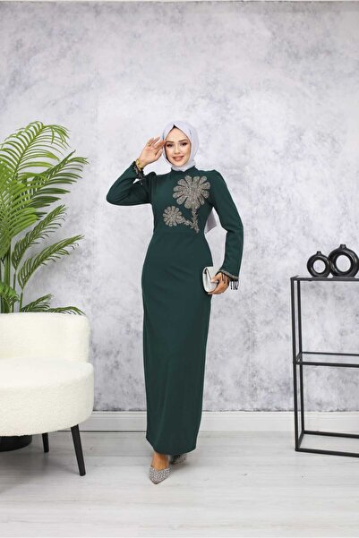 marwella Papatya Tesettür Abiye - Zümrüt Yeşili