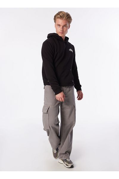Guess Μαύρο ανδρικό φούτερ με κουκούλα M4GQ06KBK32JBLKFLOWER TRIANGLE HOO