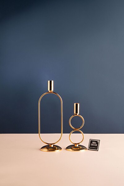 mba decor metal bending art Orbital Grow İkili Şamdan Mumluk - Dekoratif Paslanmaz Kaplama Ev Dekorasyonu İçin Gold Şıklığı