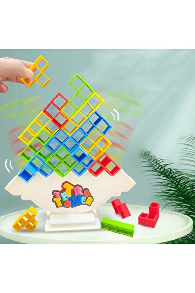LiliToys Tetra Kule Oyunu İstifleme Blok Yığını Yapı Taşları Denge Bulmaca Re...