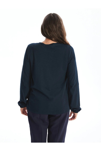 LC Waikiki LCW Grace Bağlamalı Yaka Desenli Uzun Kollu Kadın Bluz