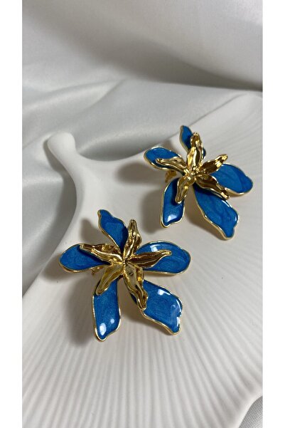 QUATTRO ACCESSORİO Tasarım Renkli Yazlık Küpe Kaliteli Pirinç Materyal Renkli Çiçek Küpe