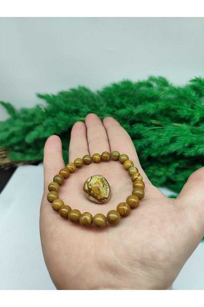 DOĞAL TAŞ CENNETİ WOOD JASPER NATURAL STONE 8MM BRACELET CERTIFIED STONE