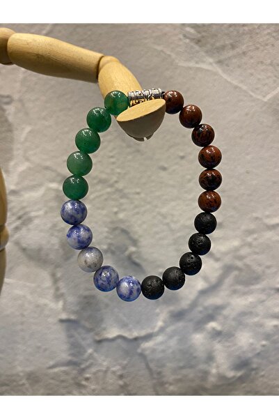 USE NATURA Terazi Burcu Bilekliği - ( Yeşim, Sodalit, Lav Ve Akit Taşı) - Özgüven, Güç, Huzur