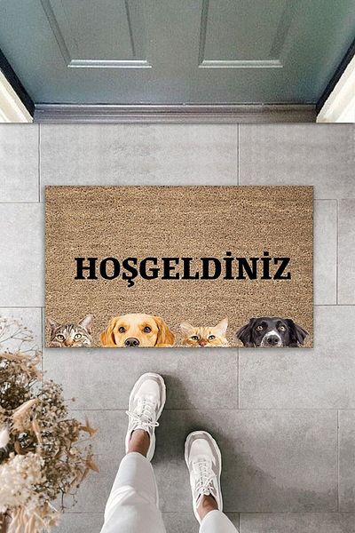 Pazarova Decorative Digital Printing Welcome Animal Pattern Decorative Interior And Exterior Door Mat