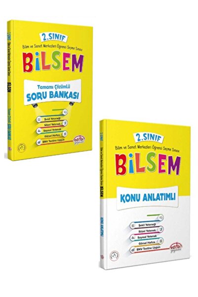 Editör Yayınevi 2.sınıf Bilsem Konu Anlatımı Ve Soru Bankası Seti 2'li