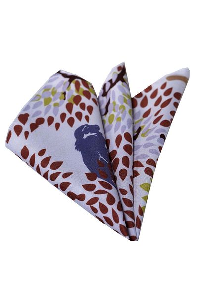 Exve Exclusive Colorful Nature Themed Digital Design Pocket Collar Handkerchief on White