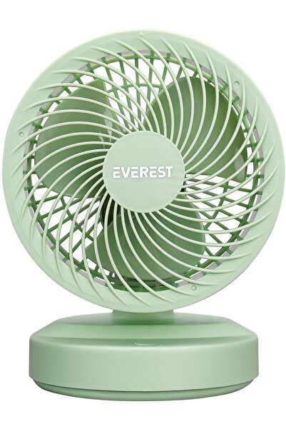 Everest  Efn-508 Yeşil Şarj Edilebilir 3 Kademeli Usb Fan Vantilatör Sessiz Masaüstü Şarjlı Usb Fan