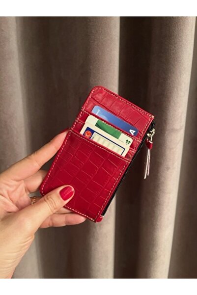 Pinkylola Think Model Kırmızı Aşk ' Kroko Rugan Baskılı Hakiki Deri Cüzdan & ...