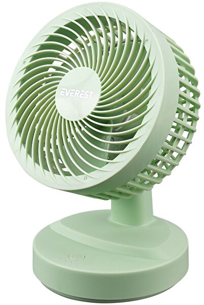 Everest  Efn-508 Yeşil Şarj Edilebilir 3 Kademeli Usb Fan Vantilatör Sessiz Masaüstü Şarjlı Usb Fan