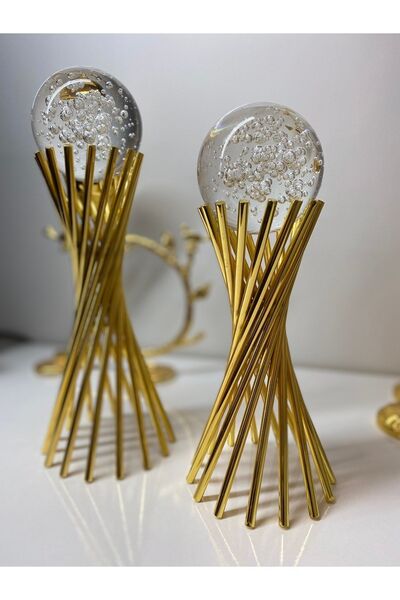 asellus Burgu Kristal Küre Seti - 80 Mm Büyük Baloncuk Toplu Gold Çapraz Küre...