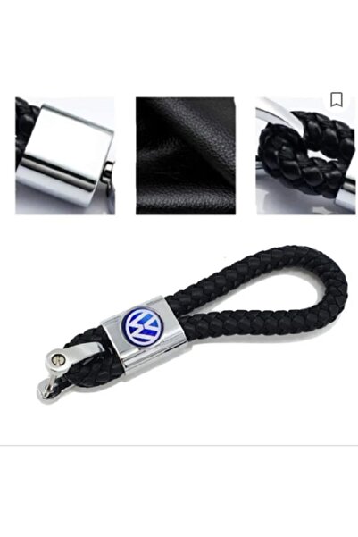 TRENDLIFEOTO سلسلة مفاتيح بنمط شعار فولكس فاجن من القش