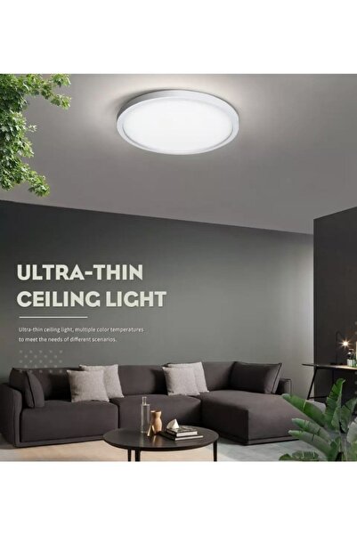 Fico Home Modern Ledli Avize Tavana Sıfır Salon Mutfak Oturma Odası Avize Panel Light 6400k Beyaz Işık