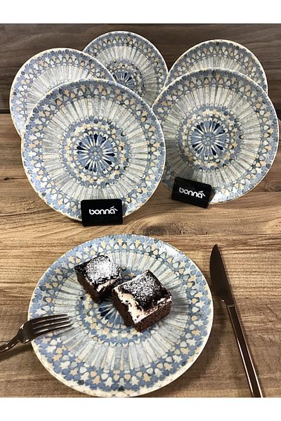 Bonna Porselen Luca Mosaic Series 6-Piece Dessert Plate 19 cm