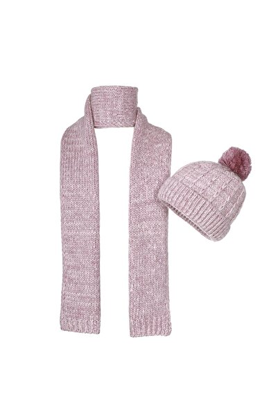 Fonem Unisex Delvi İkili Set Bere Atkı FO 3603 Pembe