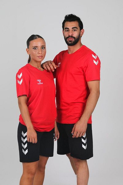 hummel Armin Red Cotton Crew Neck T-Shirt