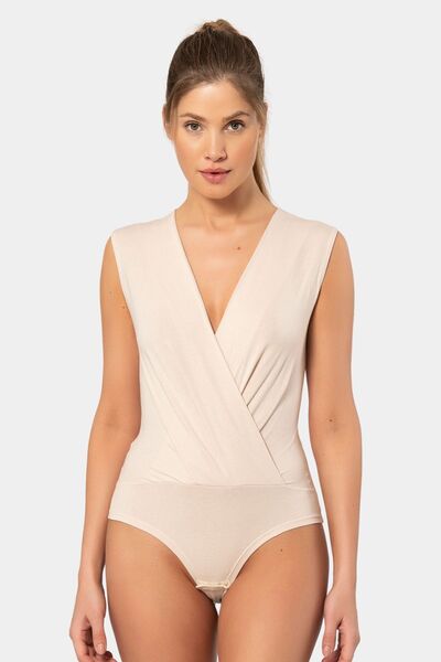 TÜREN Türen Διπλός γιακάς Αμάνικο Σώμα 3502/Μπεζ