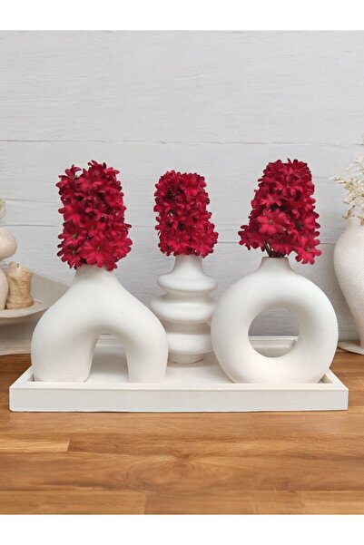 BSG HOME Dikdörtgen Tepsili Dekoratif Vazo Seti – Özel Tasarım Minimal Aksesu...