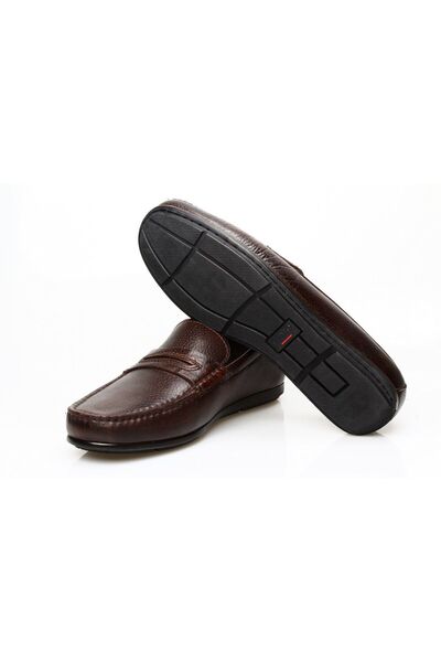 Butik Brown Laceless Genuine Leather Men's Shoes
