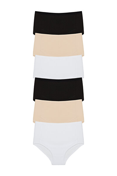 HNX Chiloți de maternitate din bumbac cu talie înaltă - Set de 6