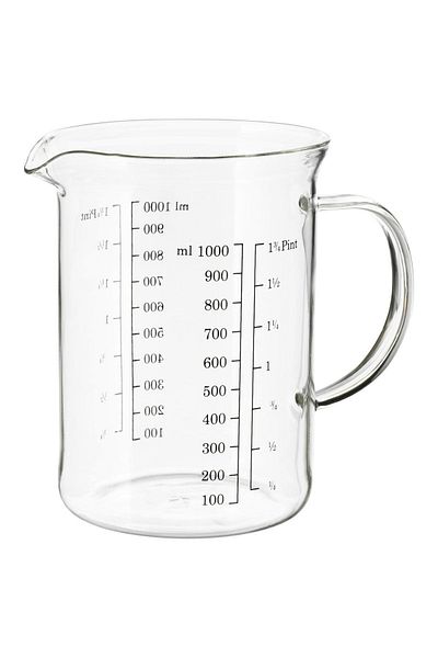 IKEA 1 Lt Measuring Cup Microwave Oven Resistant Glass