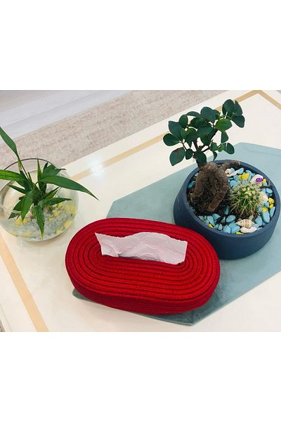 ModaCardin Jute and Wicker Napkin Holder Box - Organizer Tableware Organizer