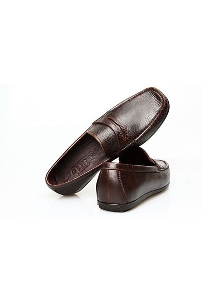 Butik Brown Laceless Genuine Leather Men's Shoes