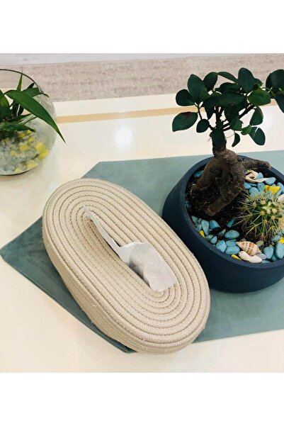 ModaCardin Jute and Wicker Napkin Holder Box - Organizer Tableware Organizer