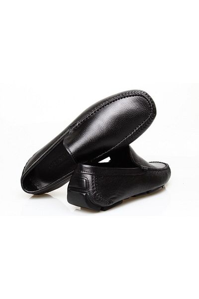 Butik Black Laceless Genuine Leather Men's Shoes