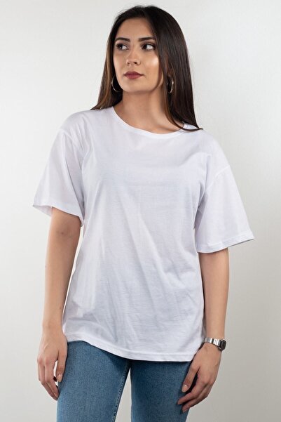 St 4559 Tricou supradimensionat alb unisex