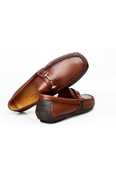 Butik Tan Color Laceless Genuine Leather Men's Shoes