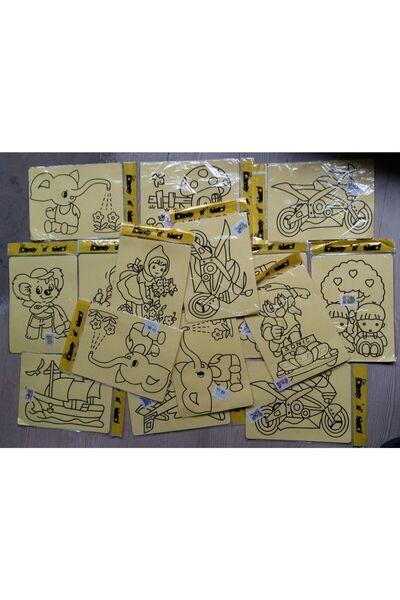 Airbrush Tattoo Büyük Boy 20 Adet Kum Boyama Seti Kumla Resim Çizme Oyunu