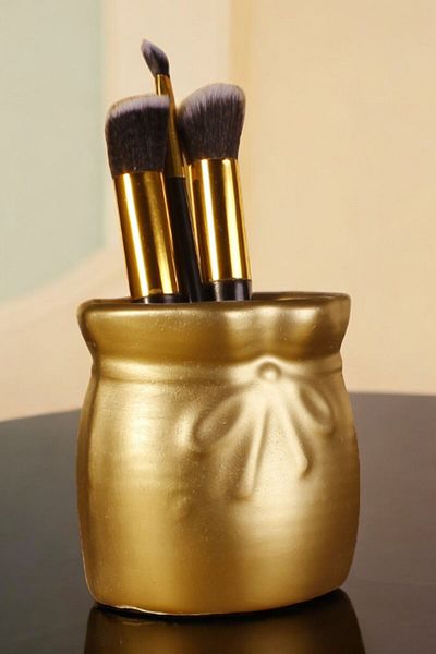 Viselia Organizer μακιγιάζ Organizer μακιγιάζ Βούρτσα μακιγιάζ Πινέλο μακιγιάζ Χρυσό Χρώμα Μοντέλο 8