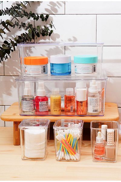 Vienev White 5-Piece Storage Container Set with Lid - Multi-Purpose