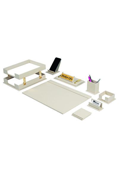 Makroofis 10 Piece Liya Desk Set - Cream