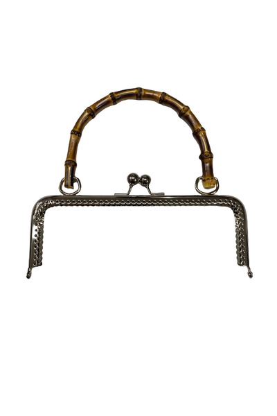 EleganTShoP Mâner metalic pentru geantă cu prindere din bambus 20,5 cm ALT-13