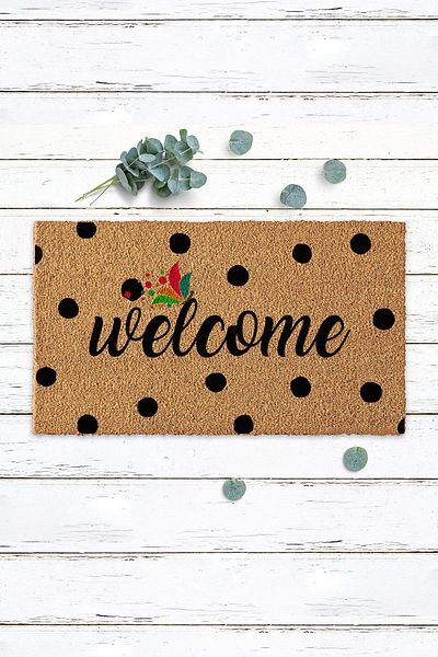 Paspas Yap Spotted Welcome Written Door Mat Door Mat Exterior Door Mat Entrance Mat Koko Mat Bristle Mat