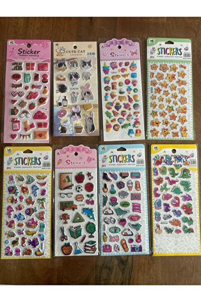 Genel Markalar 8 Adet Birden Çocuk Eğitici Sticker Çıkartma Seti Model 7