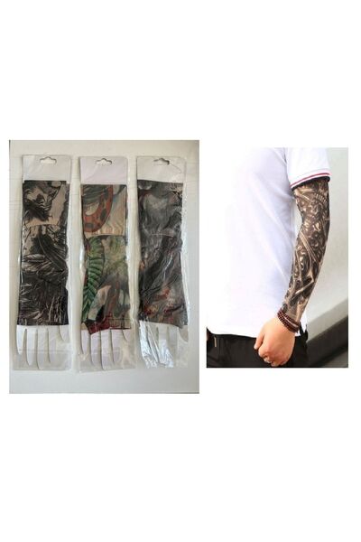 Airbrush Tattoo 6 Adet Giyilebilir Dövme 3 ÇİFT Sleeves Tattoo Çorabı SLEEVES