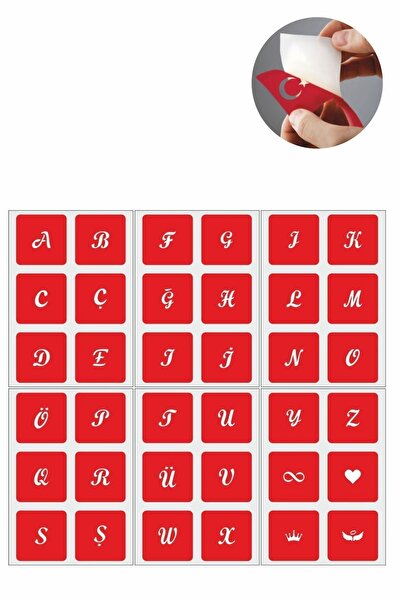 Airbrush Tattoo Büyük Boy El Yazısı Harf 5 Adet Geçici Dövme Kına Şablonu