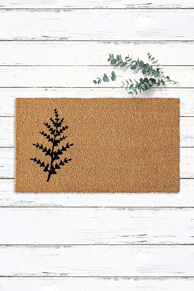 Paspas Yap Stylish Koko Door Mat with Single Branch Design Printed Doormat Home Decoration Bristle Mat