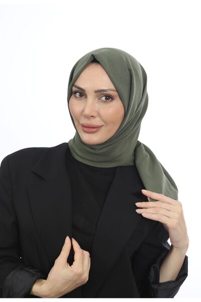 Trablus حجاب نسائي قطن كراش جاز شال كاكي