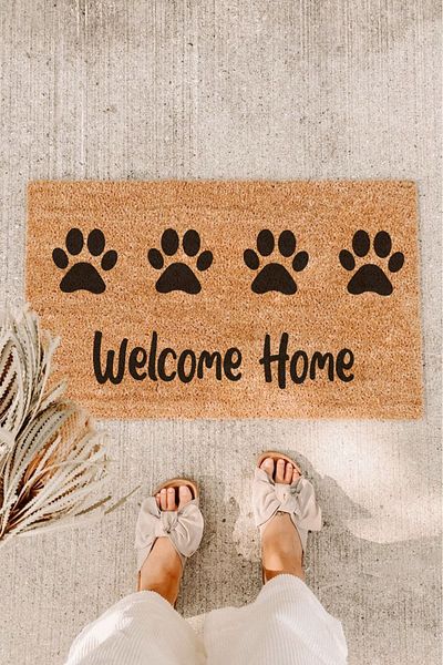 Paspas Yap Welcome To Home Cat Paw Door Mat Door Mat Koko Mat Bristle Mat Printed Thick Mat