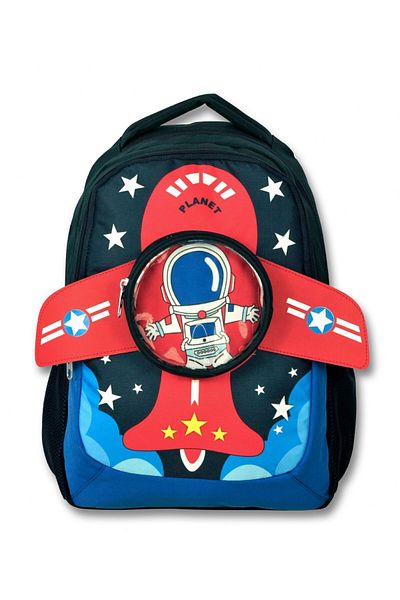 ÜMİT ÇANTA Cennec Astronaut Printed 3D Winged Primary School Backpack and Lunch Box Set for Boy