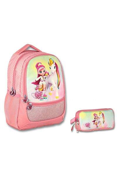 ÜMİT ÇANTA Rainbow Patterned Cry Babies Primary School Bag and Pen Holder Set